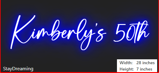 Custom neon sign for Kimberly George