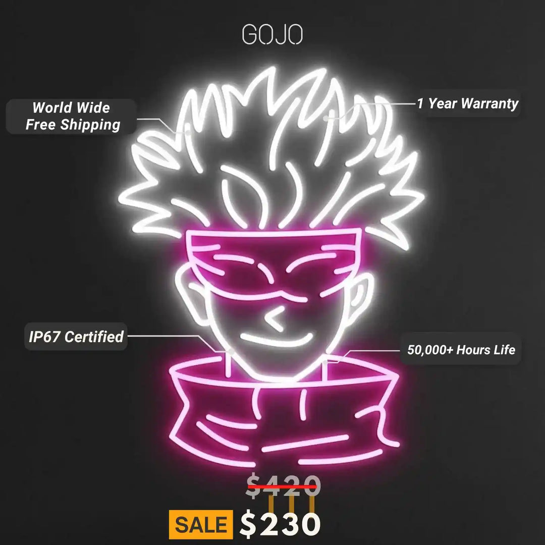 Anime Neon sign - Gojo - Illuminating your space with style - from manhattonneons.com.