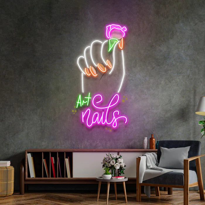 Art Nail UV Art Led Neon sign, adding vibrance to any room. Explore more at manhattanneons.com.