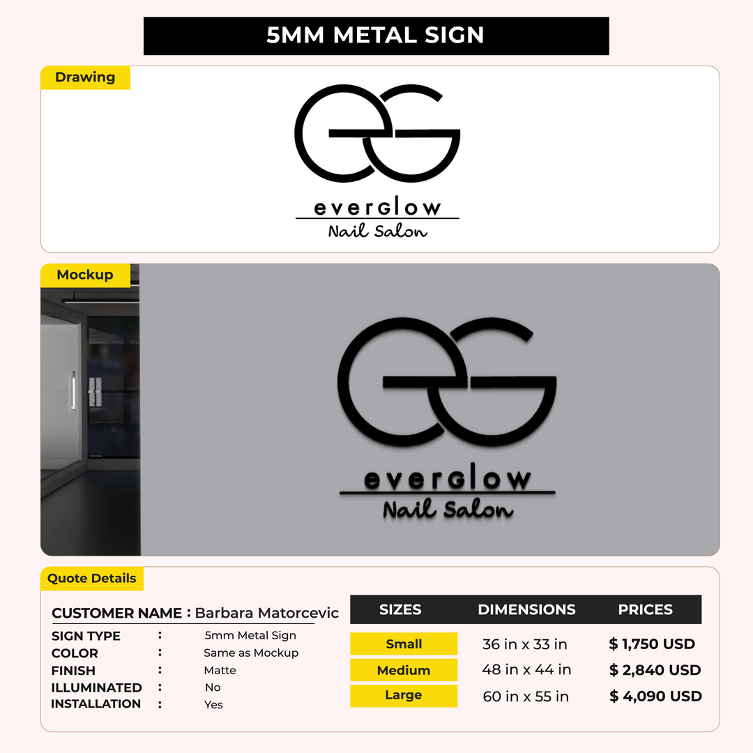 5mm Metal Sign for Barbara Matorcevic