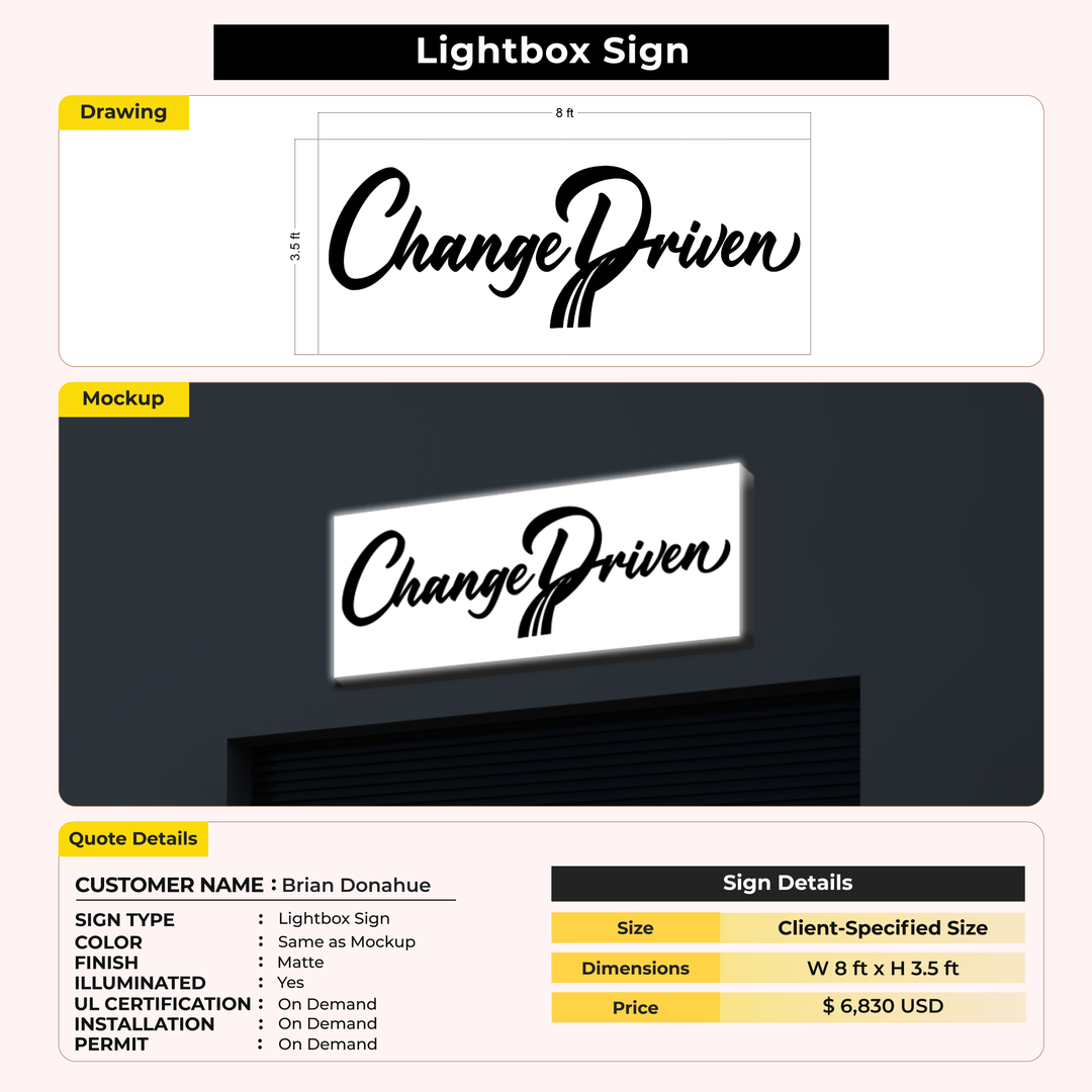 Business signage for Brian Donahue