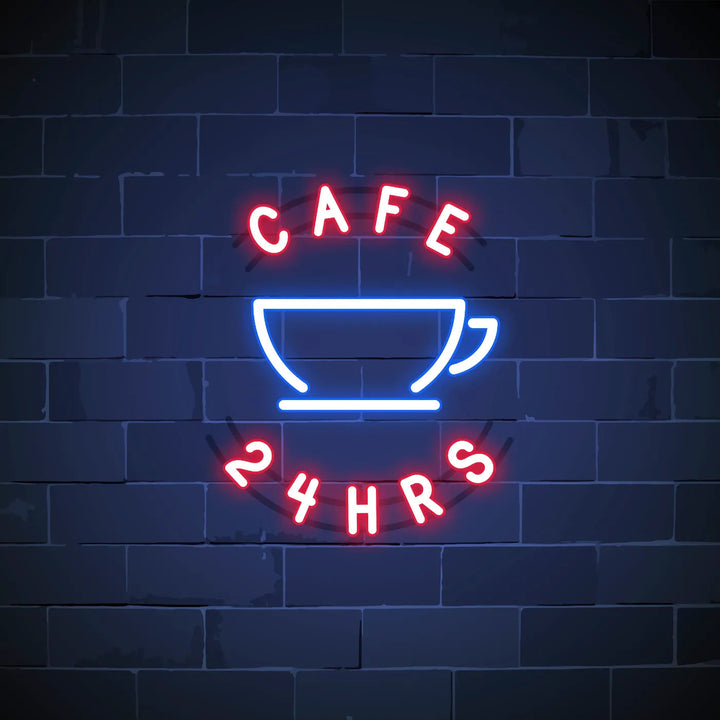 Cafe 24 Hours Neon Sign ManhattanNeons