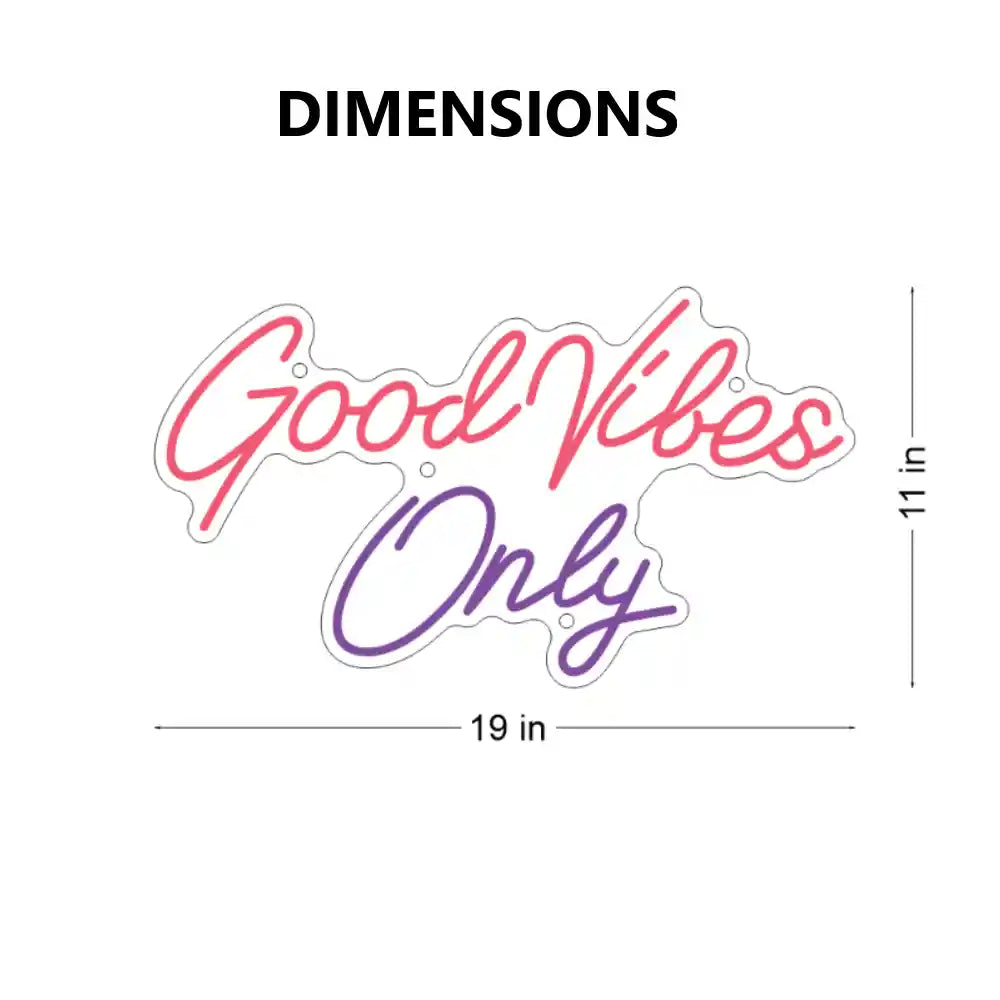 Good Vibes Only Neon Sign | Vibrant Neon Art - Illuminate Your Space - from manhattonneons.com.