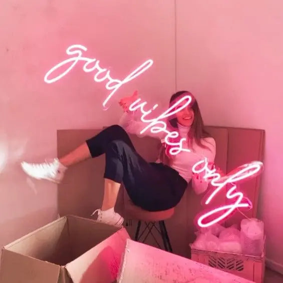 Good Vibes Only Party Neon Sign - ManhattanNeons, radiating positivity and style to your space!