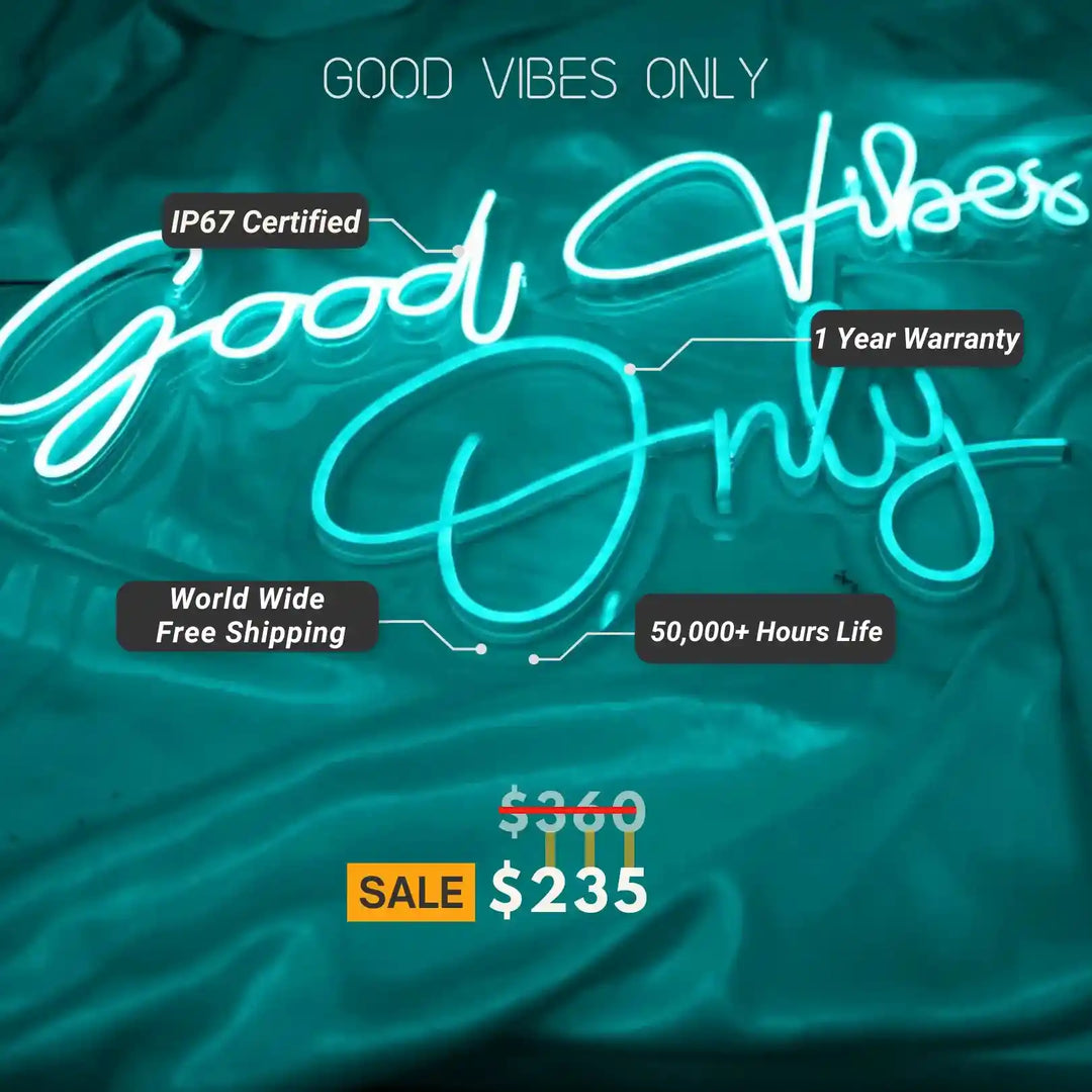 Good Vibes Only Neon Sign | Inviting Positivity - from manhattonneons.com.