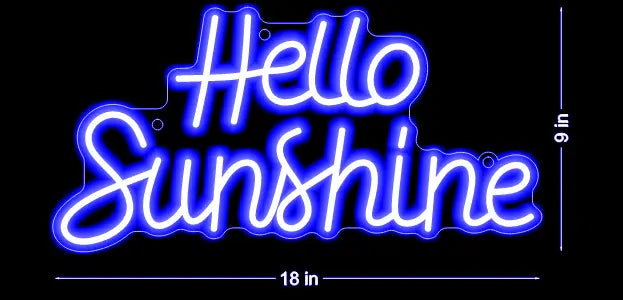 Spread joy with the Hello Sunshine wedding neon sign from ManhattanNeons.com, radiating warmth and happiness.