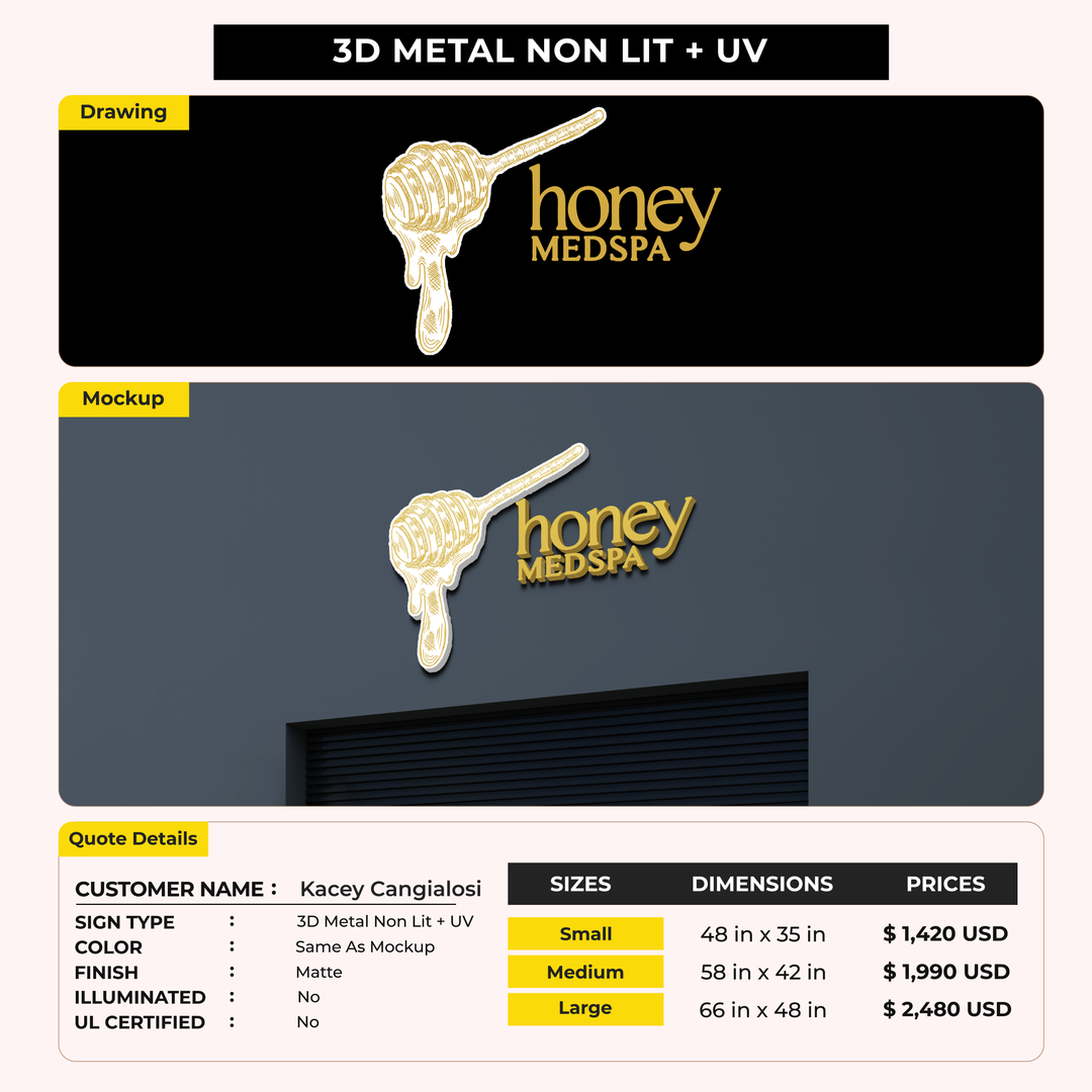 3D UV Metal Sign for Kacey Cangialosi