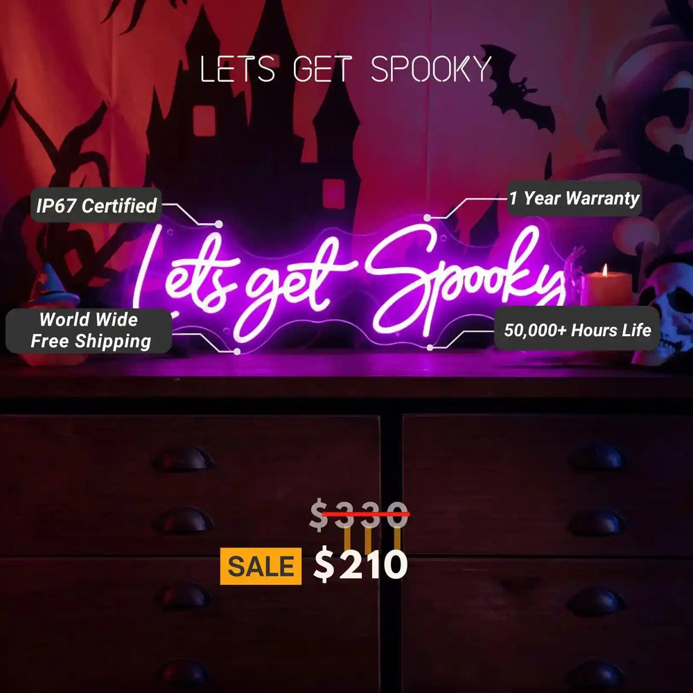 Let's Get Spooky Neon Sign - Embrace the Halloween Spirit with our Spooky Neon Sign - from manhattonneons.com.