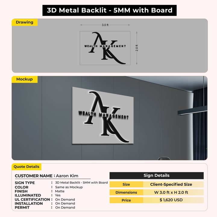 Custom Signs for Aaron Kim