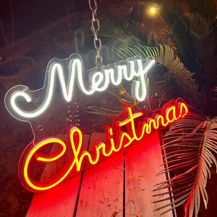 Merry Christmas Neon Sign | Festive Illumination for the Holidays - from manhattonneons.com.