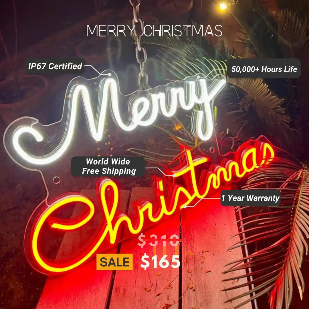 Merry Christmas Neon Sign | Festive Illumination for the Holidays - from manhattonneons.com.