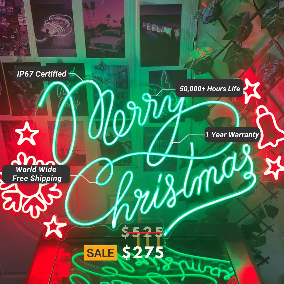 Merry Christmas Neon Sign | Totally Sleighed it - from manhattonneons.com.