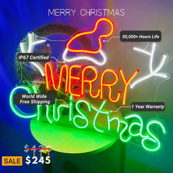 Merry Christmas | Spread Holiday Cheer with our Neon Sign - from manhattonneons.com.