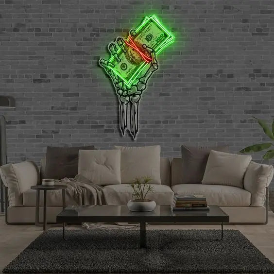 Money Hand Halloween LED Neon Sign by manhattanneons.com - Transform your space with Halloween LED Neon Sign