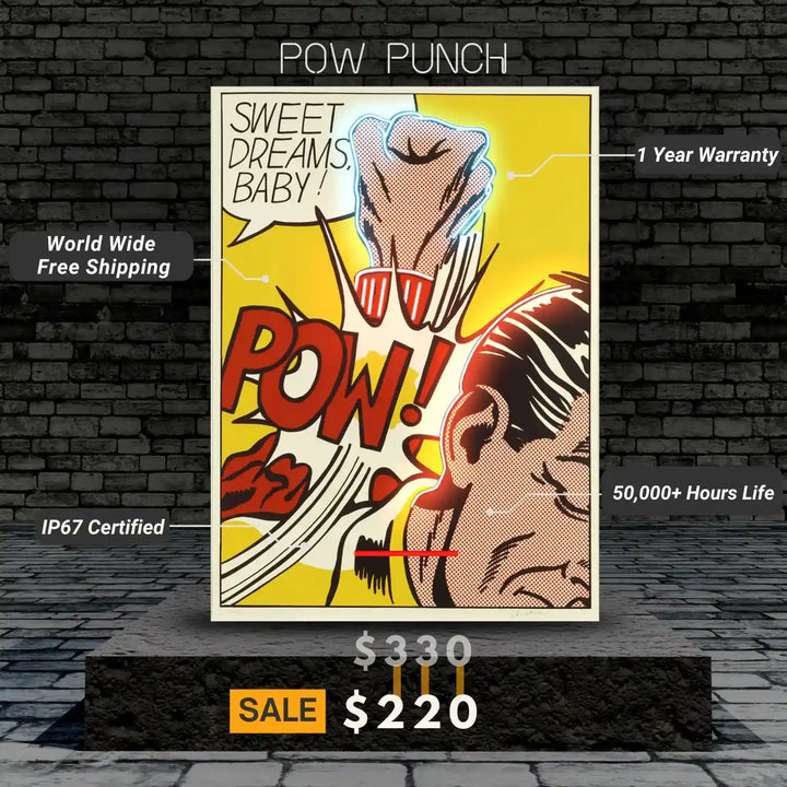 POW Punch UV Light | Neon Art For Lasting Impressions - Vibrant Neon Art - from manhattonneons.com.