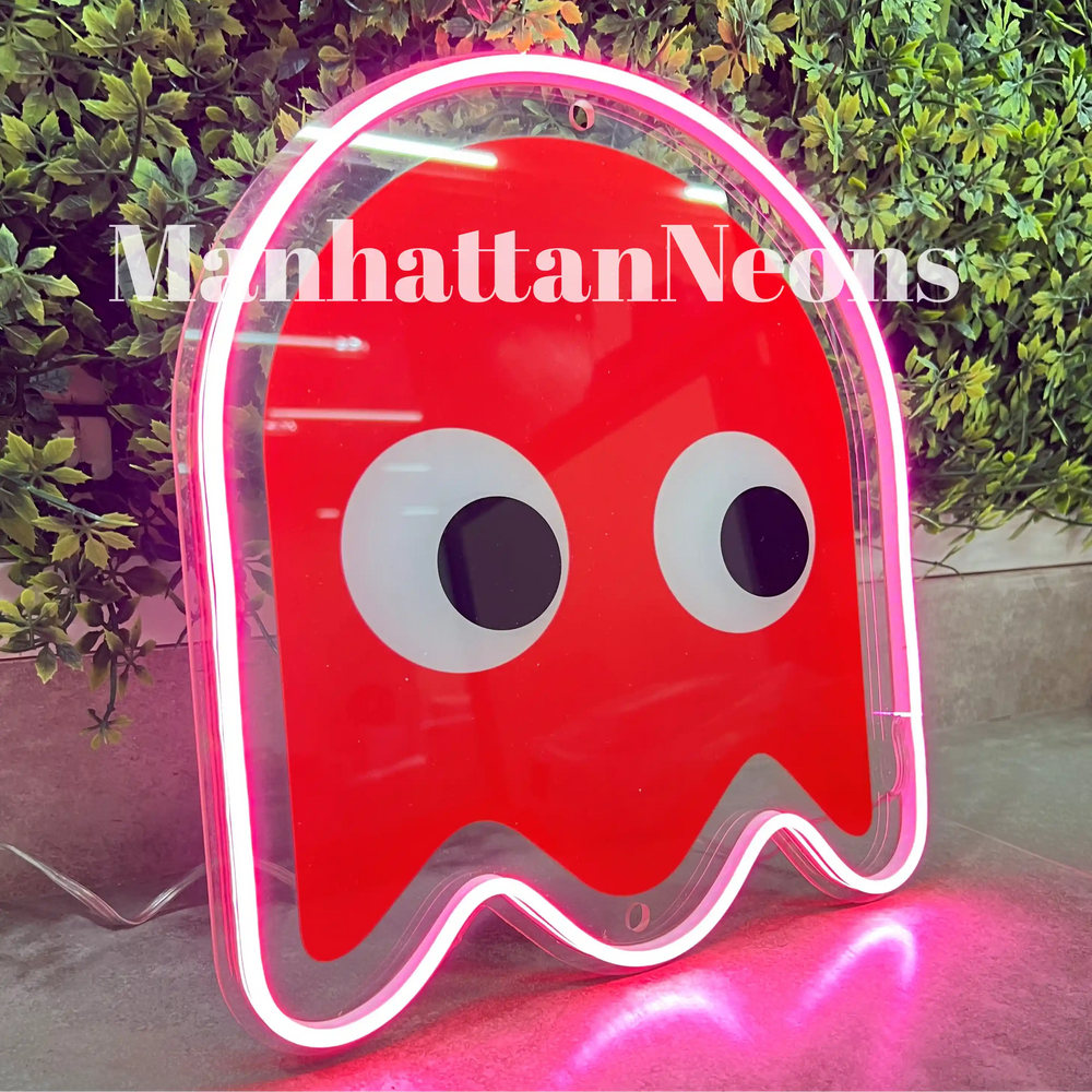 Pac-Man UV Printed Neon Artwork - Retro Gaming Delight - Glowing Nostalgia - from manhattonneons.com.