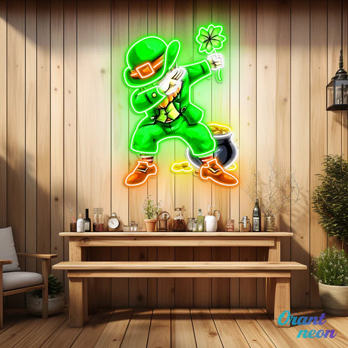 Patrick's Day Goblin UV Art Led Neon sign Acrylic Artwork adds flair to your decor. manhattanneons.com