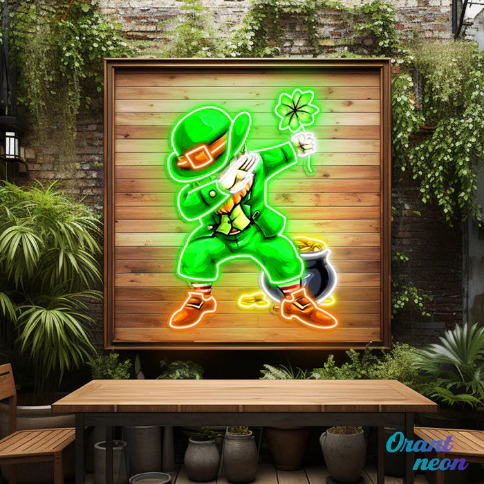 Patrick's Day Goblin UV Art Led Neon sign Acrylic Artwork adds flair to your decor. manhattanneons.com