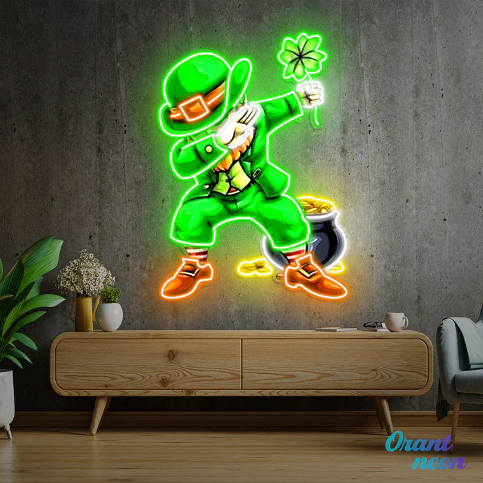 Patrick's Day Goblin UV Art Led Neon sign Acrylic Artwork adds flair to your decor. manhattanneons.com