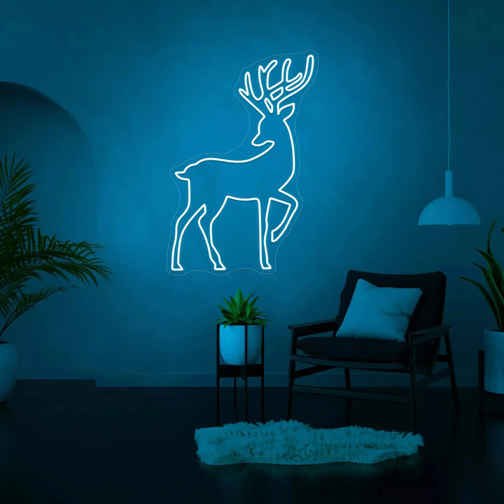 Reindeer Christmas Glow - a festive neon sign with a glowing reindeer design - from manhattonneons.com.