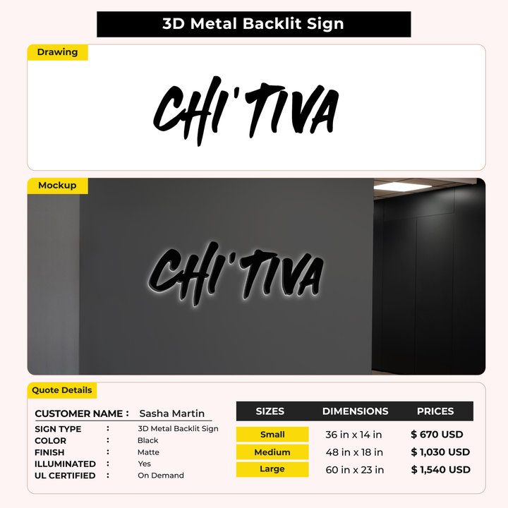 Custom Signs for Sasha Martin