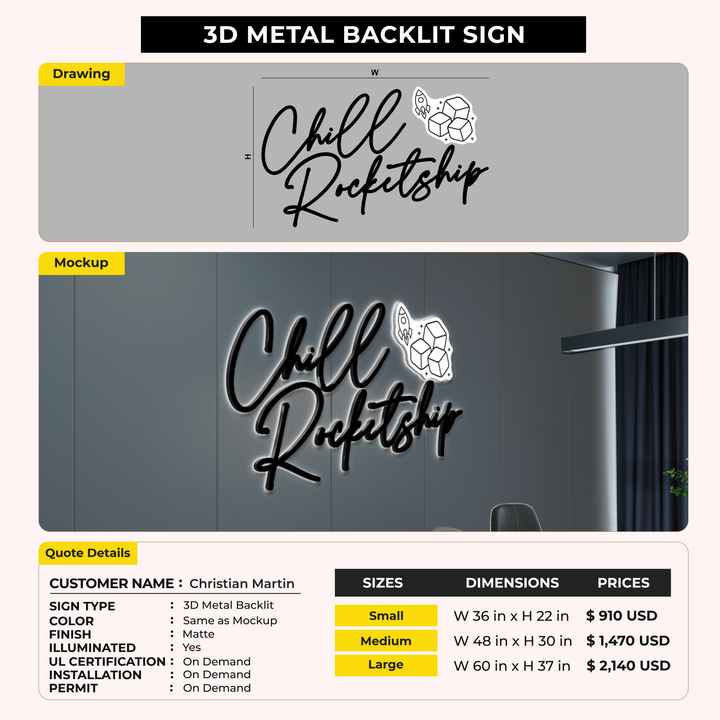 Business signage for Christian Martin