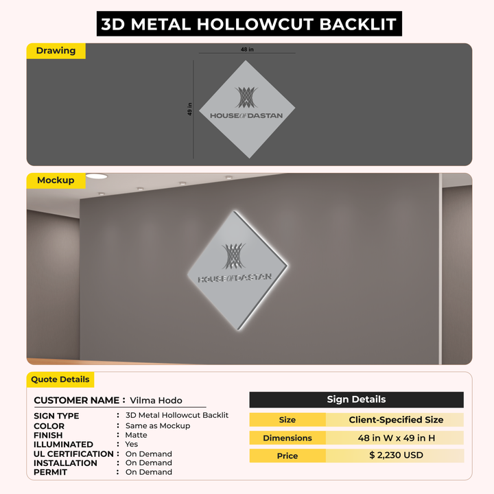 Business signage for Vilma Hodo