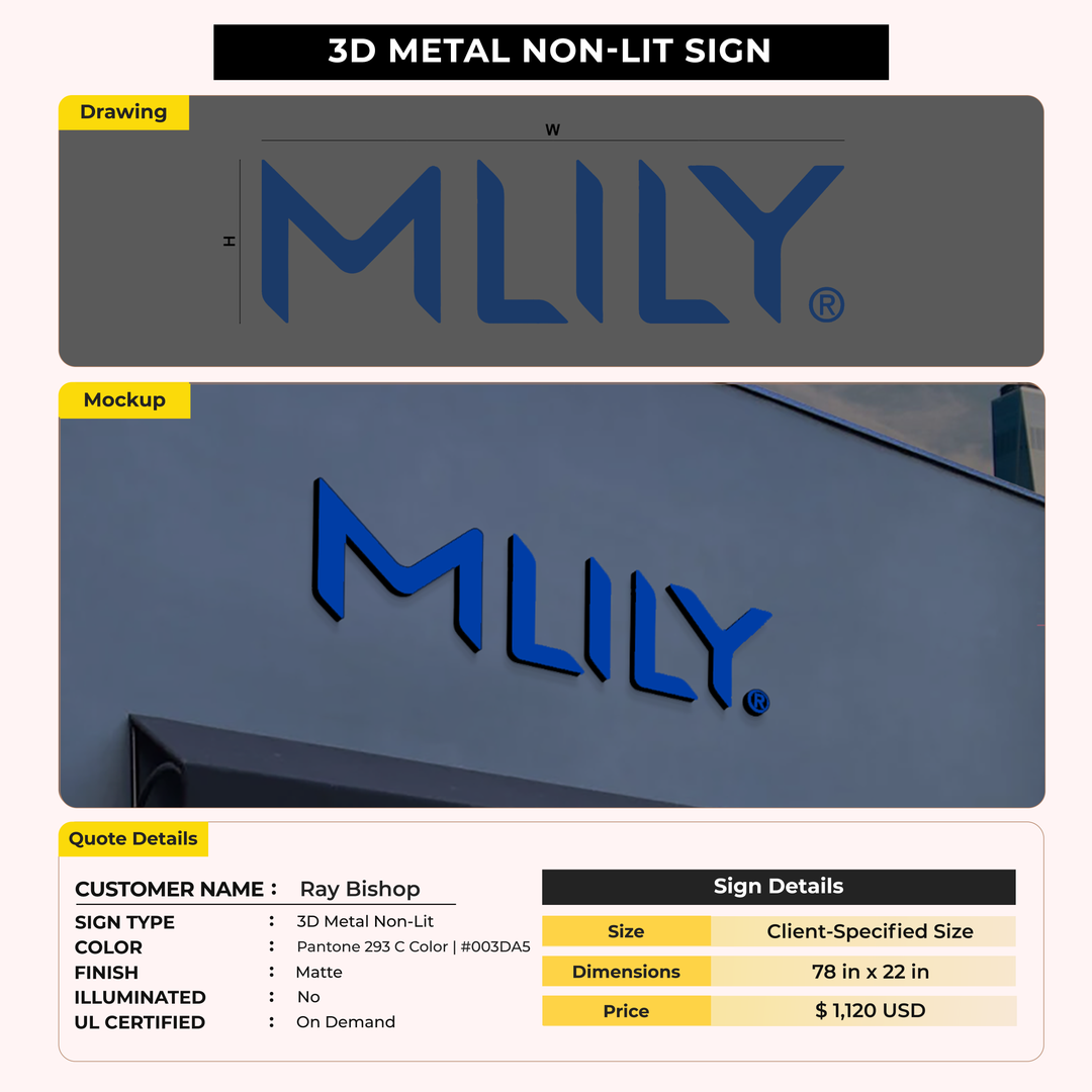 5mm Metal Sign with Backboard for Ray Bishop