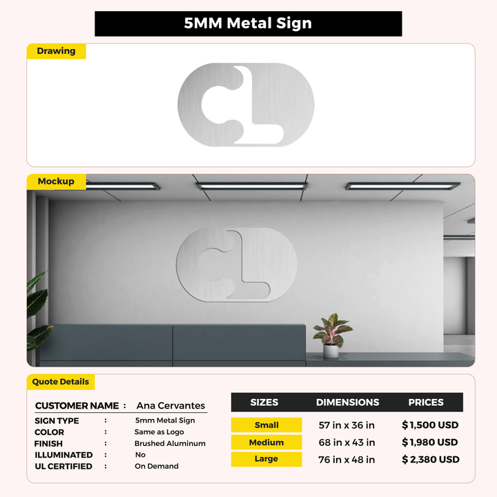 5mm metal sign for Ana Cervantes