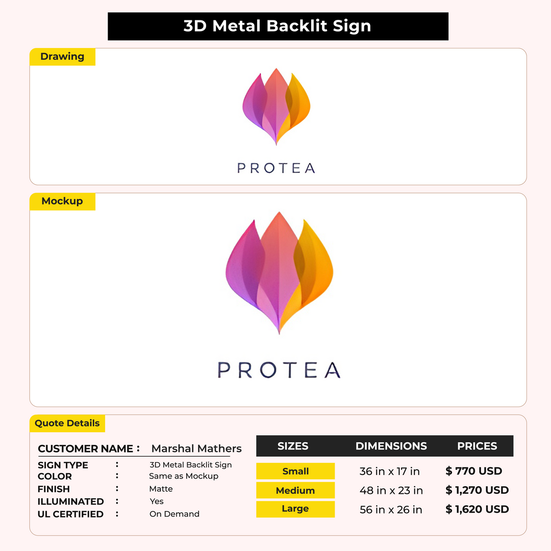 3D Metal Back-lit Sign For Marshal Mathers