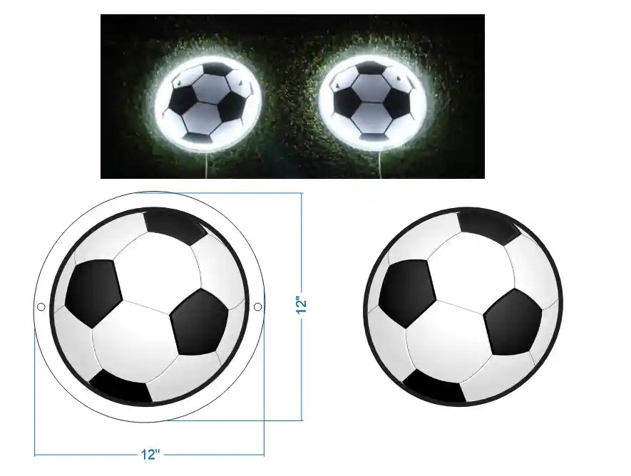 Soccer Ball UV Printed Artwork - The Beautiful Game Shines - from manhattonneons.com.