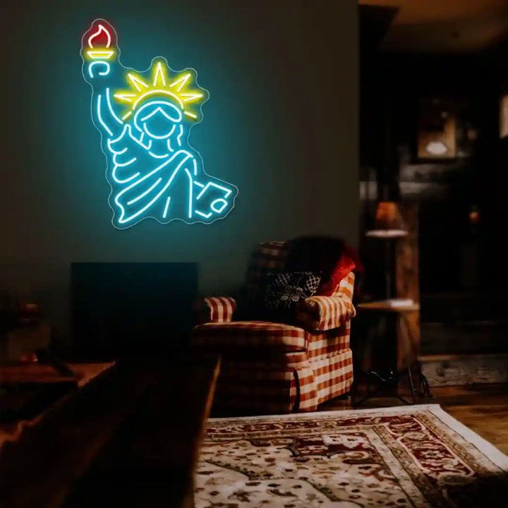 Statue of Liberty Neon Sign | Iconic American Glow - from manhattonneons.com.