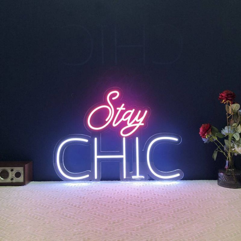 Stay Chic Party Neon Sign - ManhattanNeons, adding a touch of glamour to your space!