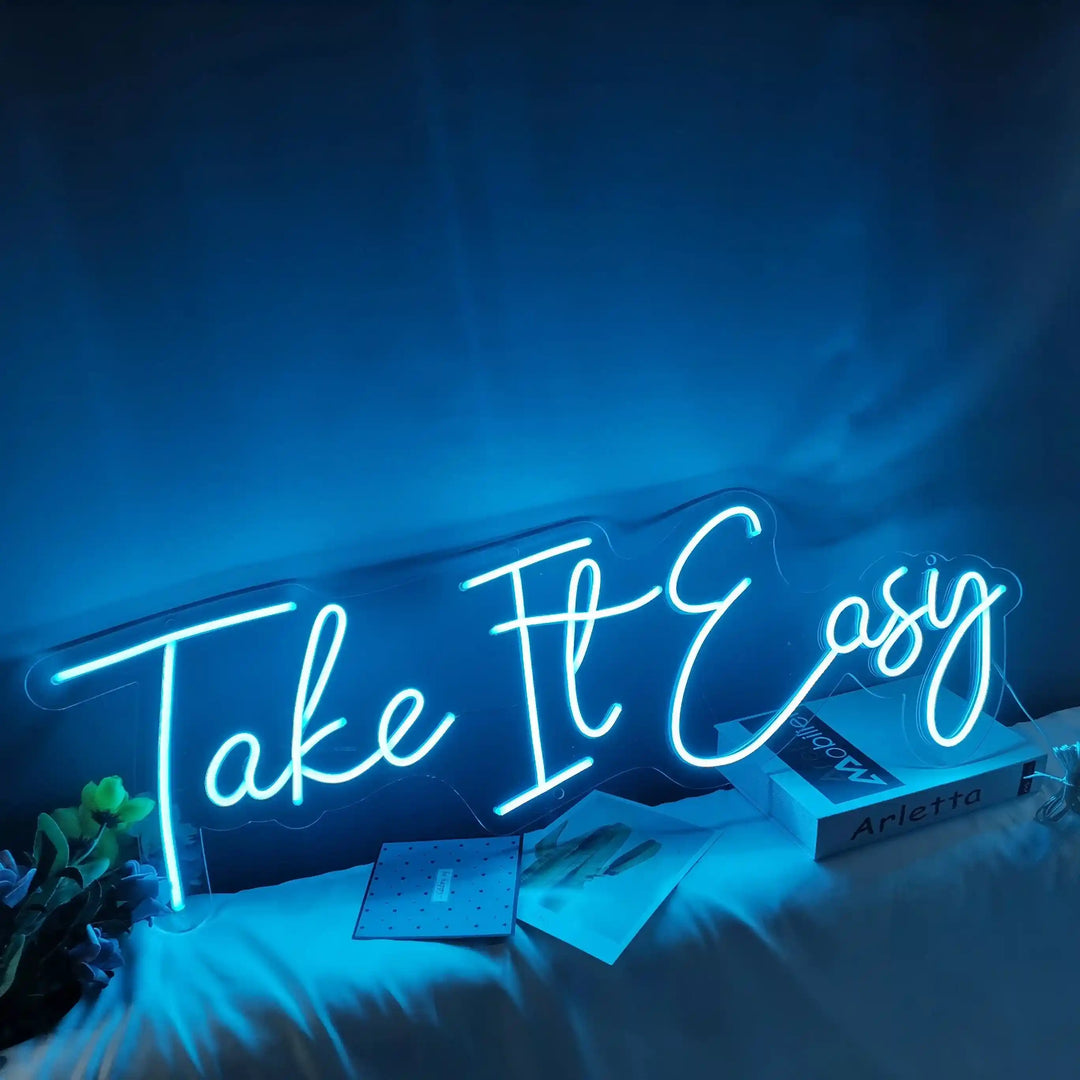 Take It Easy Neon Sign - relaxing vibes for your space - from manhattonneons.com.