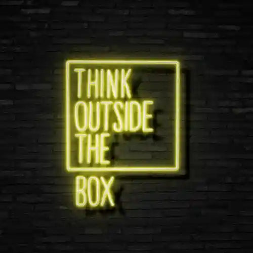 Think Outside the Box Neon Sign - Unique Neon Creations - from manhattonneons.com.