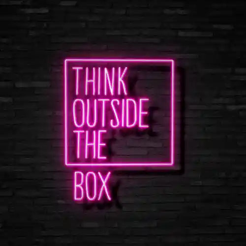 Think Outside the Box Neon Sign - Unique Neon Creations - from manhattonneons.com.