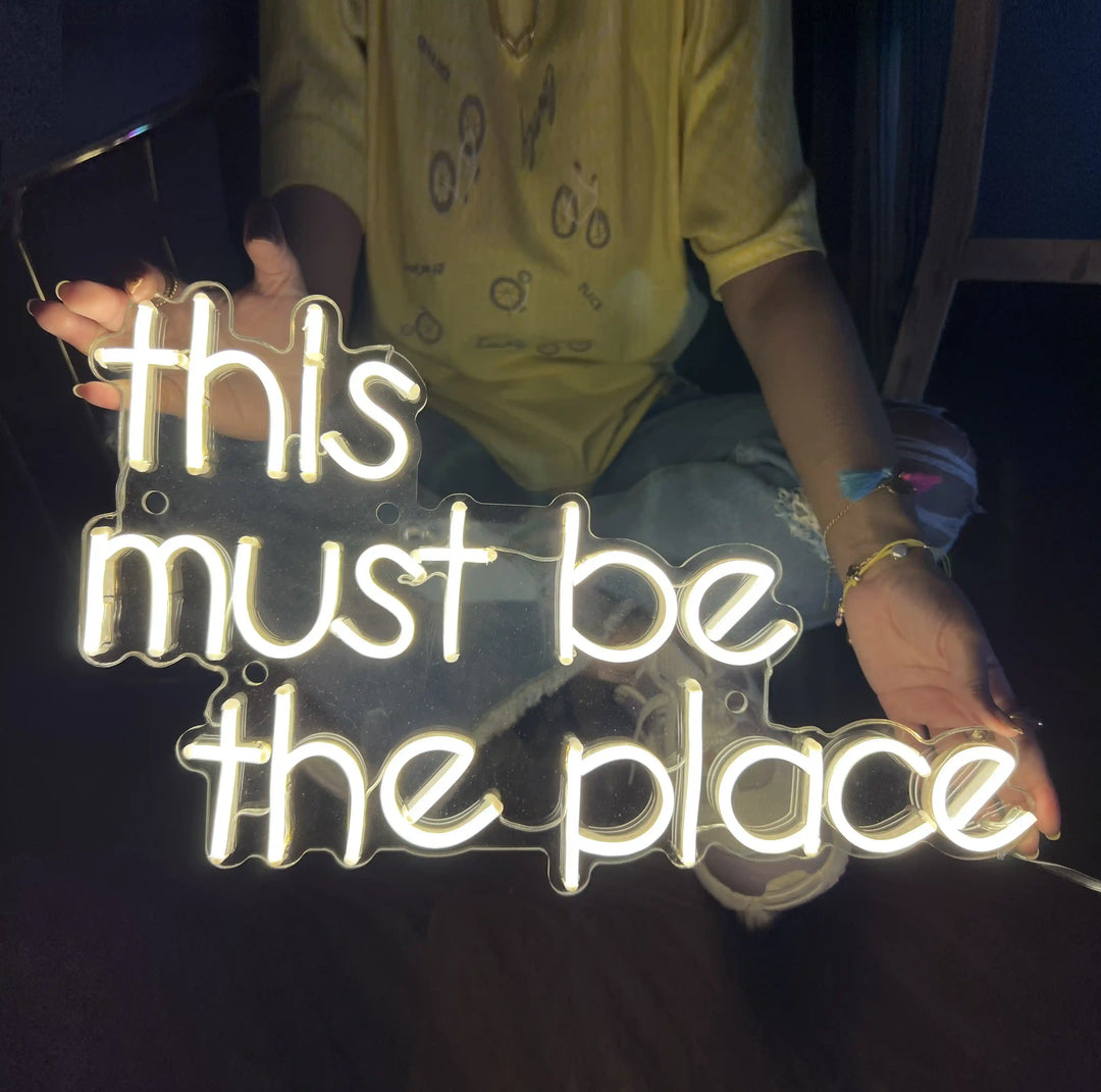 This-Must-Be-the-Place Party Neon Sign - Embrace the Feeling of Belonging - ManhattanNeons.com