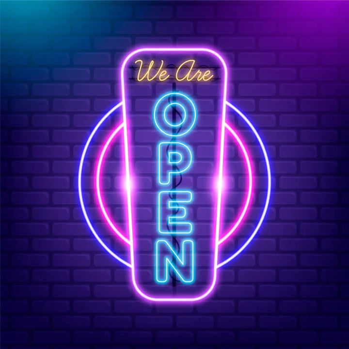 We Are Open Neon Sign - Brighten Your Space with Style - from manhattonneons.com.