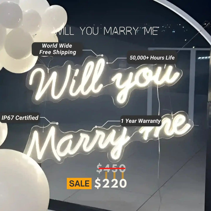 Will You Marry Me Neon Sign - Radiant Proposal Glow - from manhattonneons.com.