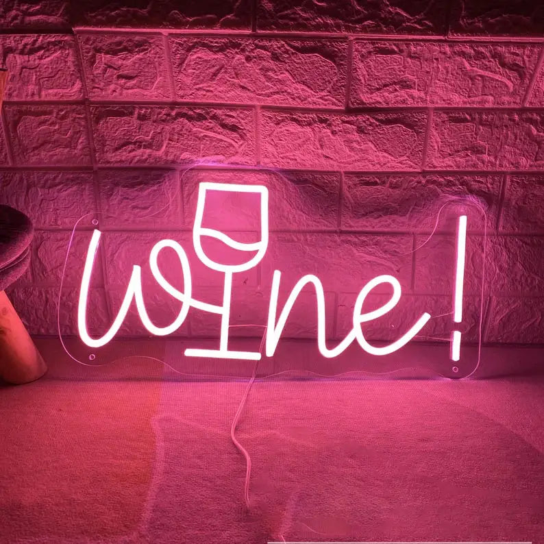 Wine glass tube Neon Sign by manhattanneons.com - Transform your space with glass tube Neon Sign