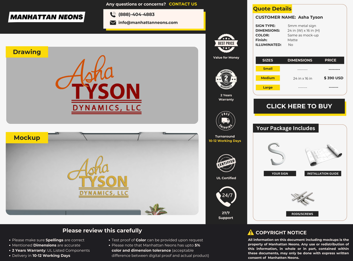 5mm Metal Sign for Asha Tyson