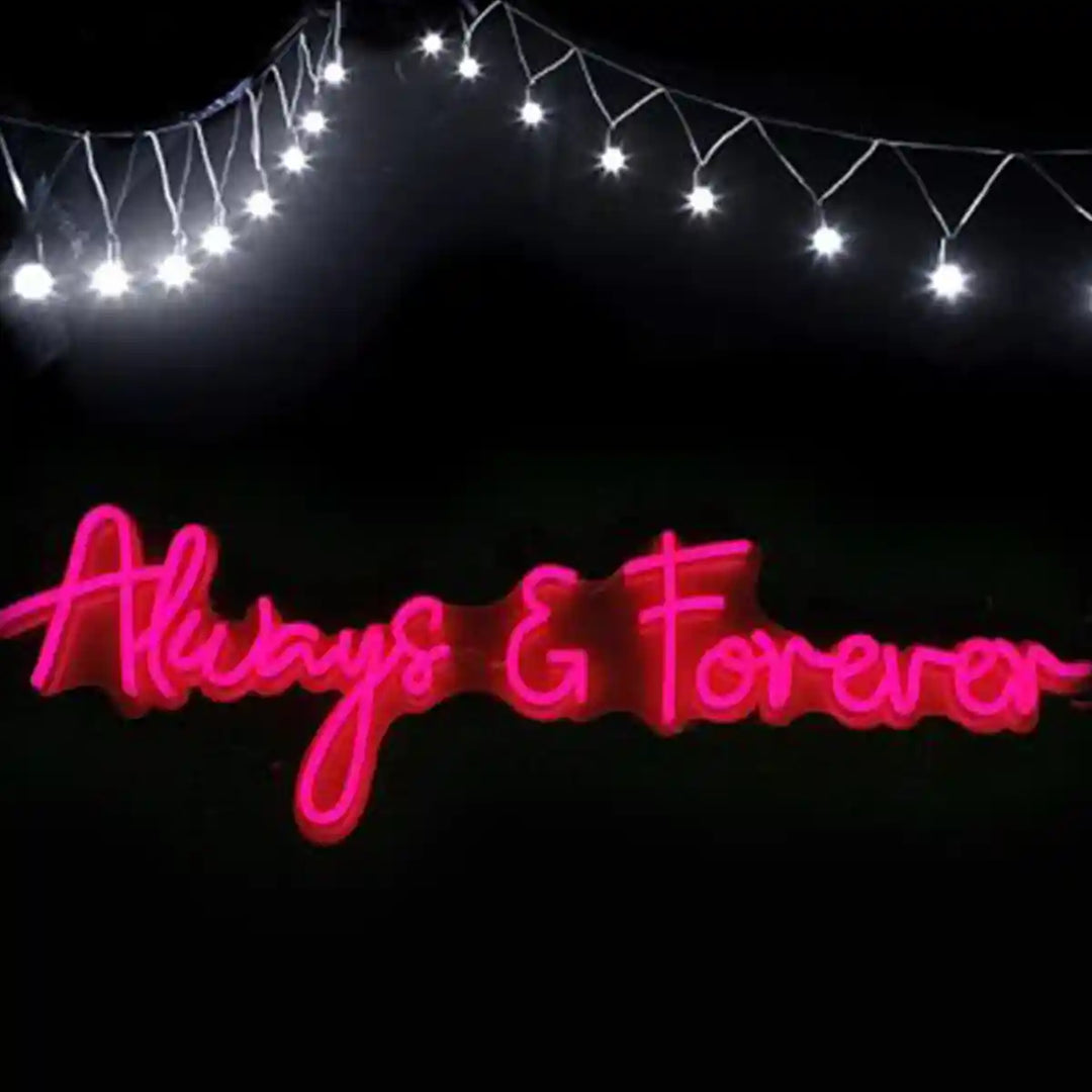 Always and Forever Wedding Neon Sign - A radiant symbol of eternal love, illuminating weddings with its timeless message - from manhattonneons.com