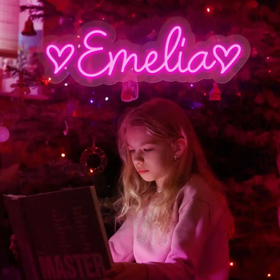 Emelia Name Neon Sign, shining brightly with personalized flair - from manhattonneons.com.