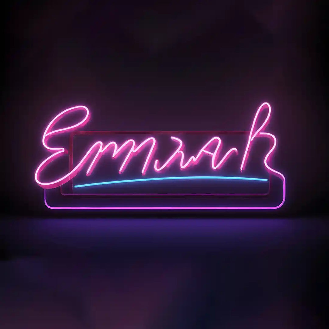 Glowing Emmar Name Neon Sign, adding a personalized touch to your space - from manhattonneons.com.