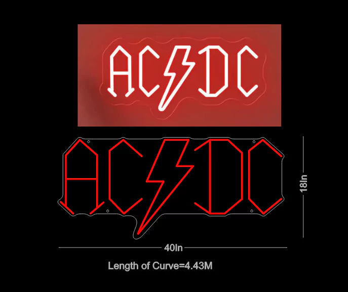 ACDC Neon Sign For Home - The Iconic Rock and Roll Décor