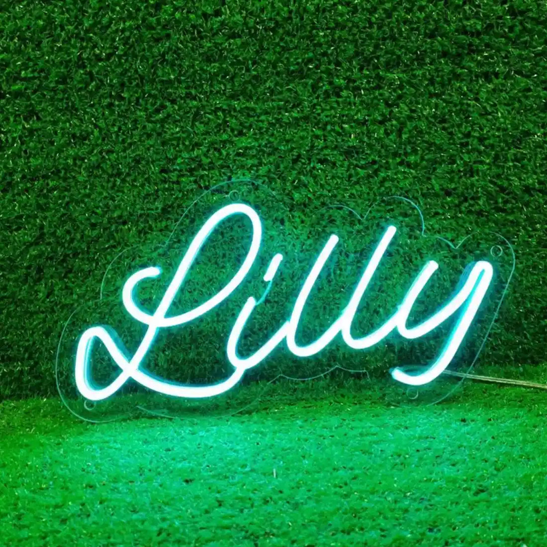 Vibrant Lilly Name Neon Sign, shining brightly with your personalized touch - from manhattonneons.com.