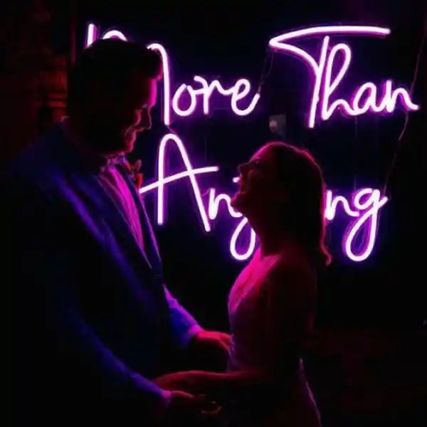 More Than Anything neon sign glowing in vivid colors, symbolizing love and passion - from manhattonneons.com