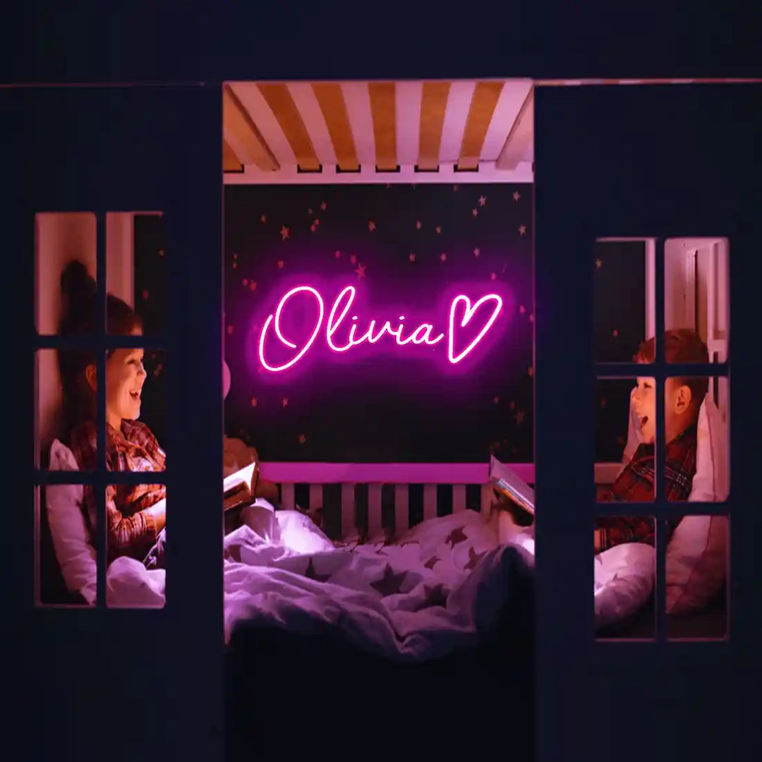 Olivia Name Neon Sign, adding a personalized glow to your space - from manhattonneons.com.