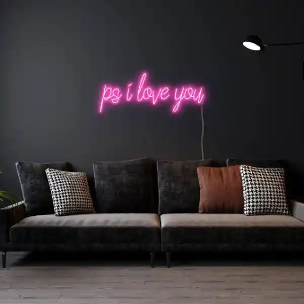 PS I Love You Wedding Neon Sign - An enchanting neon display proclaiming love and affection, radiating warmth and charm, from manhattonneons.com "