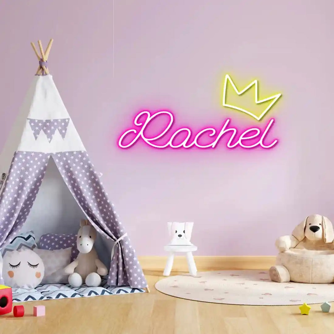 Rachel Name Neon Sign, adding a personal touch to your space - from manhattonneons.com.